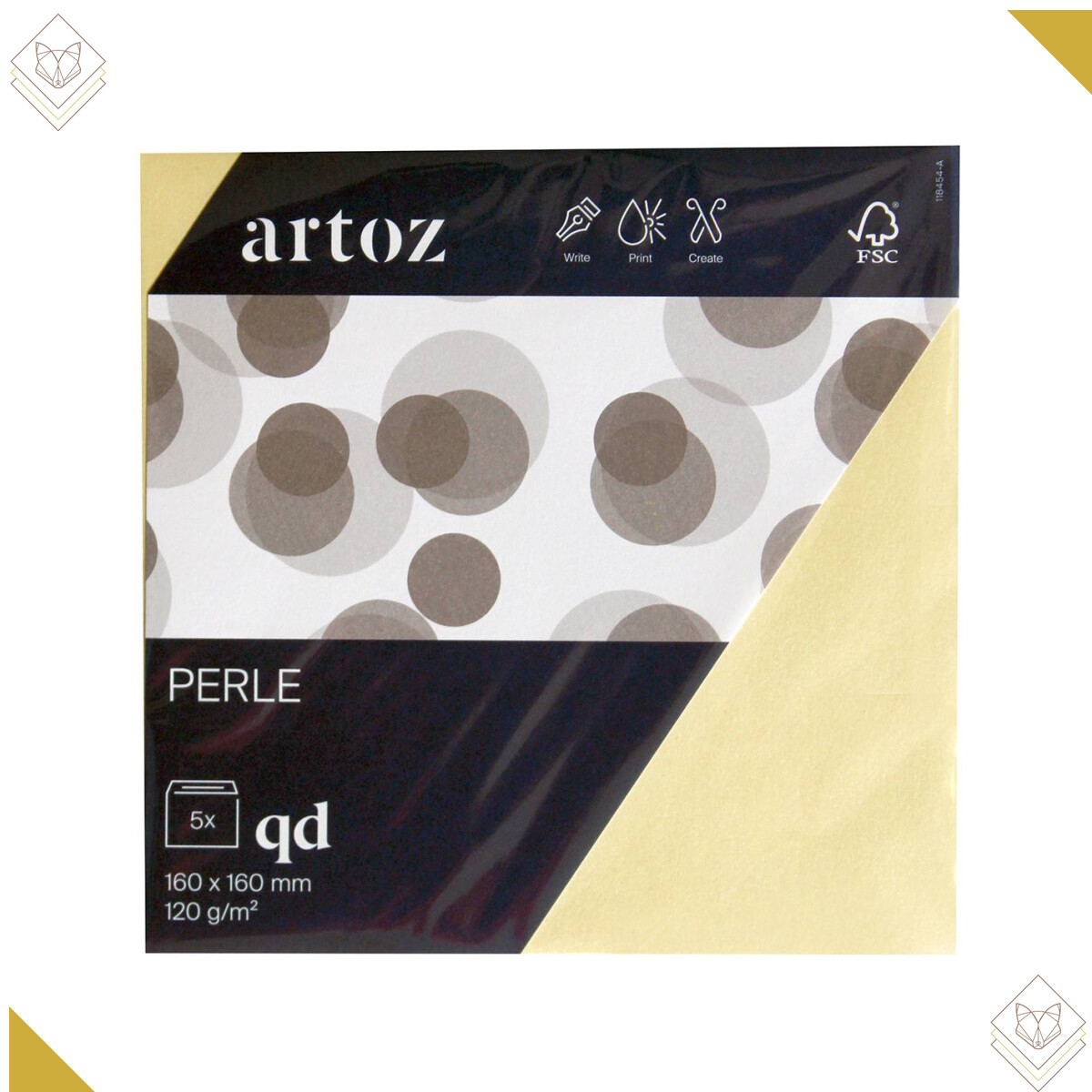 Perle Pkg 5 Kuverts querdoppelt ivory - Artoz - 11845418-242