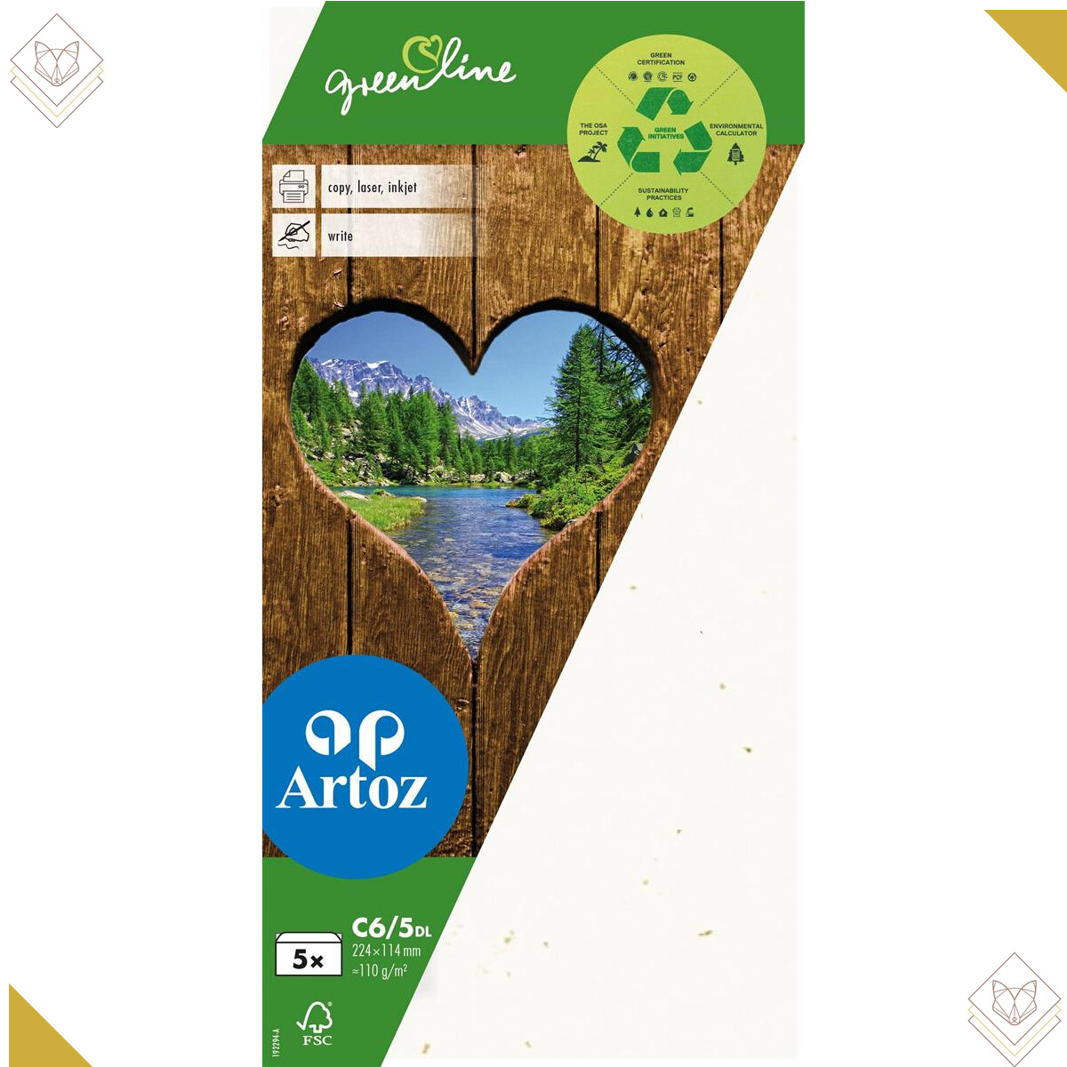 Greenline Pkg 5 Kuverts C 6/5 tortilla - Artoz -...