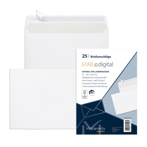 MAILdigital® Briefhüllen weiß 162 x 229 - C5