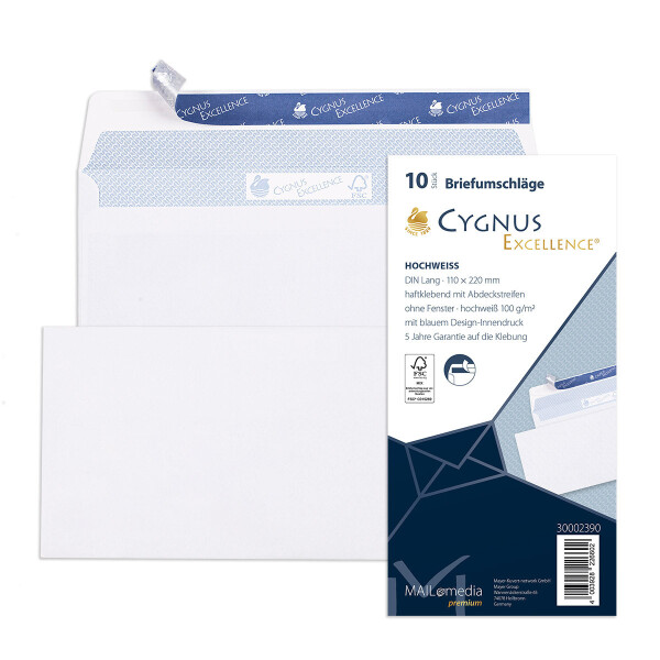Cygnus Excellence® Briefhüllen weiß 110x220 - DIN Lang