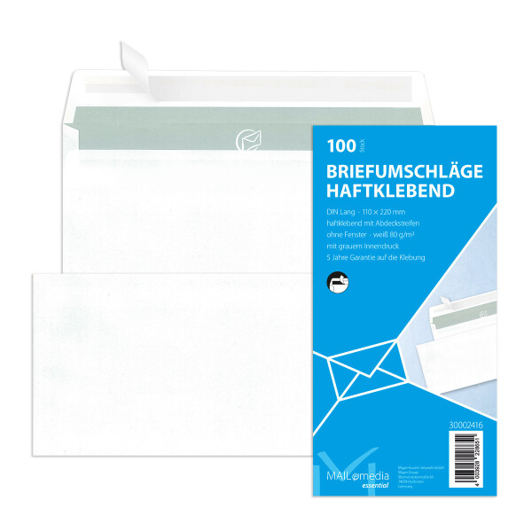 MAILmedia® Briefhüllen weiß 110x220 - DIN Lang
