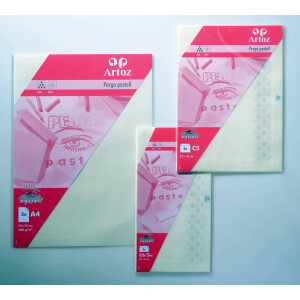 Perga Pastell Pkg 5 Papierkarton quadratisch weiss matt