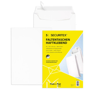 Securitex® Faltentaschen weiß 250x353x50 - B4
