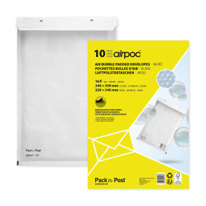 airpoc® Luftpolstertaschen weiß 240x350 - 16/F