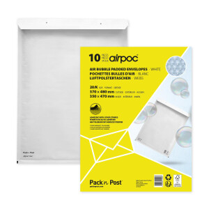 airpoc® Luftpolstertaschen weiß 370x480 - 20/K