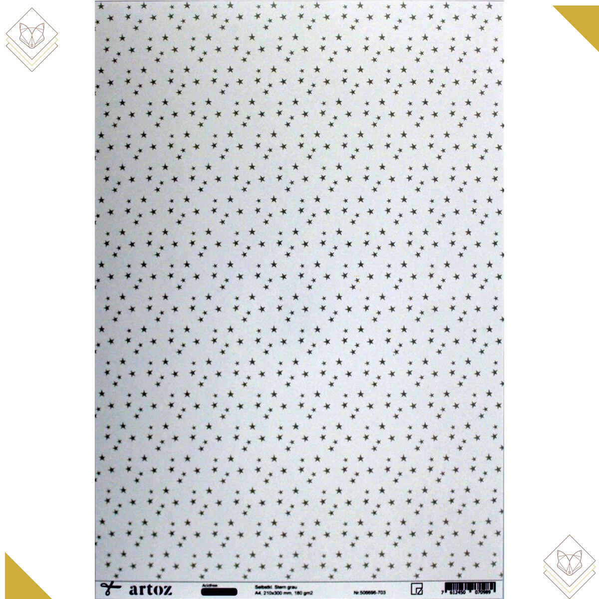 A4 Kreativpapier: Stern grau, Selbstklebend - Artoz -...
