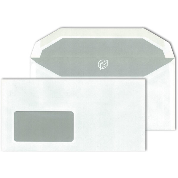 Kuvermatic® Kuvertierhüllen mit Fenster weiß 110x220 - DIN Lang