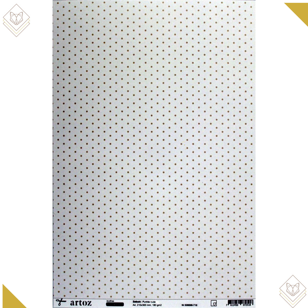 A4 Kreativpapier: Punkte, Selbstklebend - Artoz - 506696-716