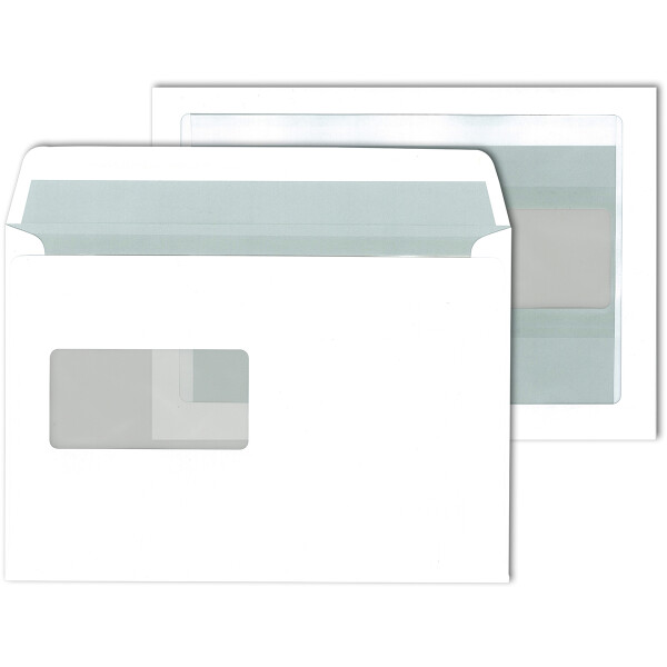 Kuvermatic® Schaufensterhüllen mit Fenster weiß 162x229 - C5