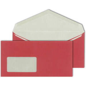 MAILmedia® Briefhüllen mit Fenster rot 110x220 -...