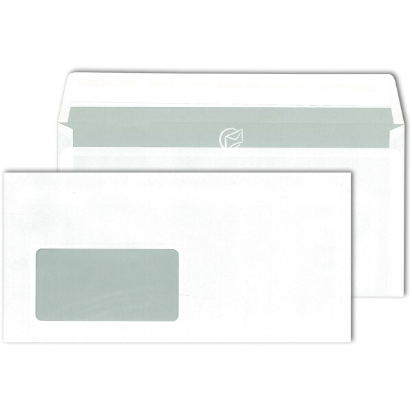 MAILmedia® Briefhüllen mit Fenster weiß 110x220 - DIN Lang