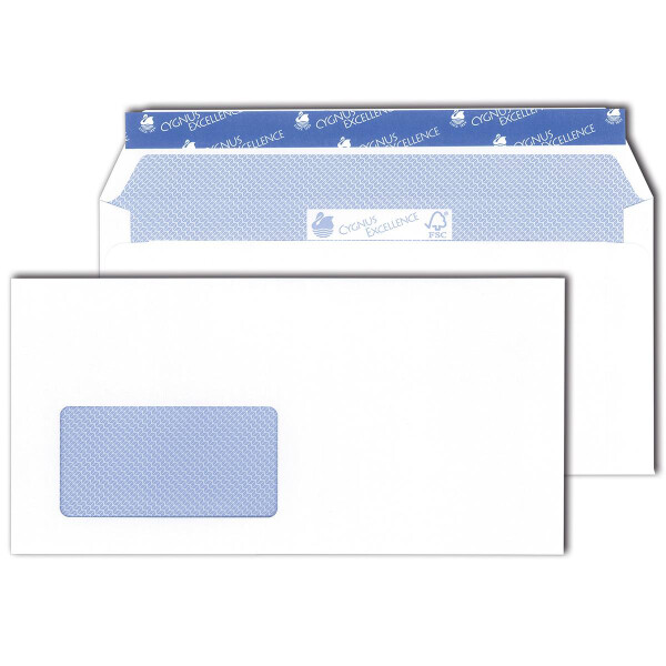 Cygnus Excellence® Briefhüllen mit Fenster weiß 114x229 - C6/5