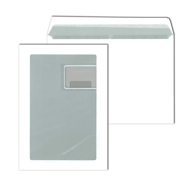 MAILmedia® Schaufensterhüllen mit Fenster weiß 229x324 - C4