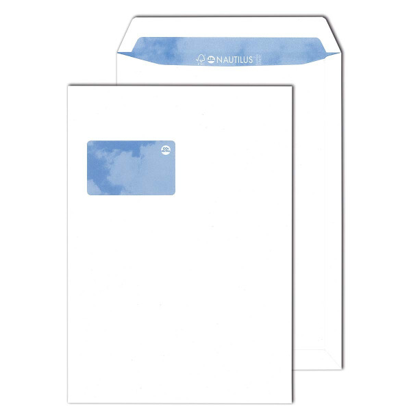Nautilus® Versandtaschen mit Fenster weiß 229x324 - C4