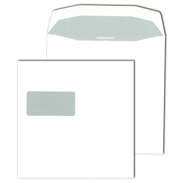 Kuvermatic® Kuvertierhüllen mit Fenster weiß 220x220 - quadratisch