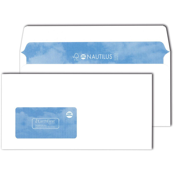 Nautilus® Briefhüllen mit Fenster weiß 110x220 - DIN Lang