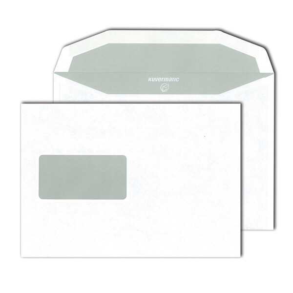 Kuvermatic® Kuvertierhüllen mit Fenster weiß 162x229 - C5