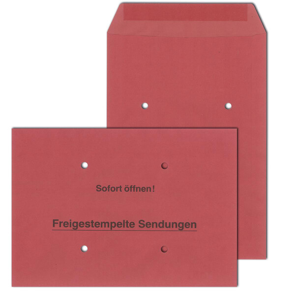 MAILmedia® Versandtaschen rot 250x353 - "Freistempler"