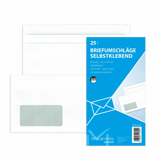 MAILmedia® Briefhüllen mit Fenster weiß 125x229