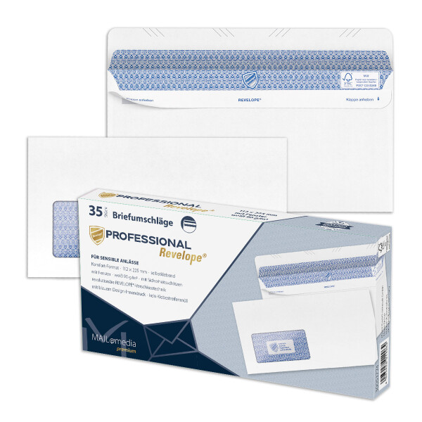 Professional® Briefhüllen mit Fenster weiß 112x225