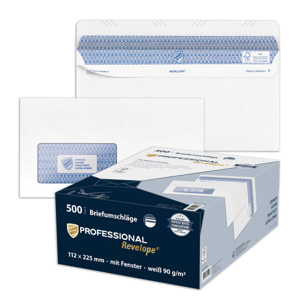 Professional® Briefhüllen mit Fenster weiß 112x225
