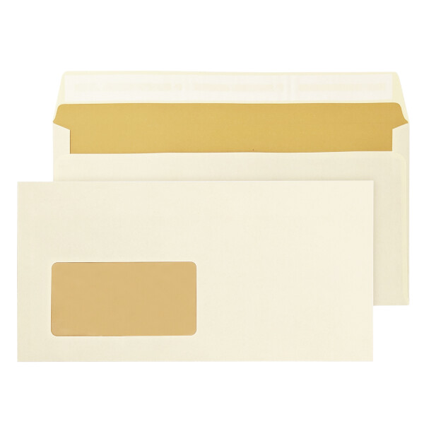 MAILmedia® Briefhüllen mit Fenster vanille 110x220 - DIN Lang