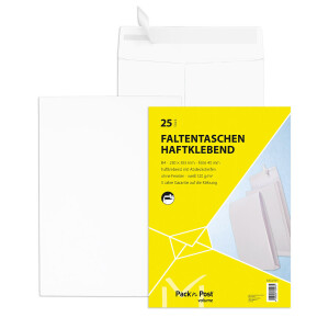 PacknPost® Faltentaschen weiß 250x353x40 - B4