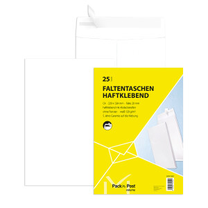 PacknPost® Faltentaschen weiß 229x324x40 - C4