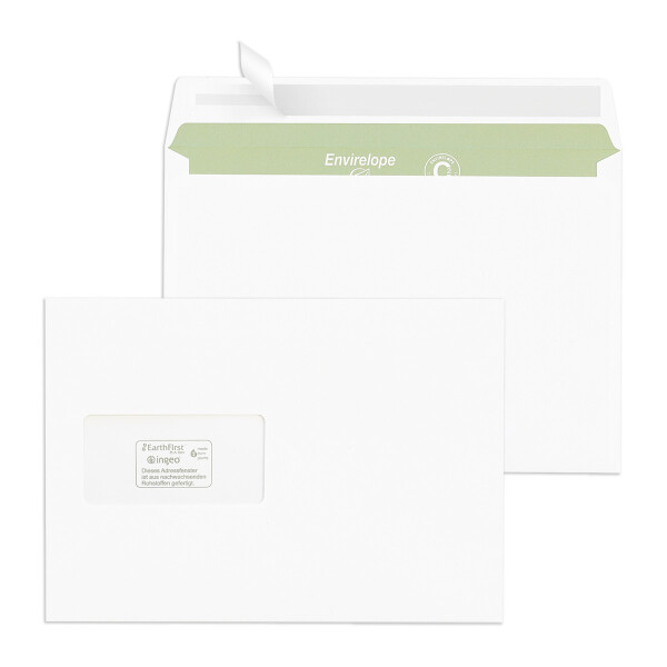 Envirelope® Briefhüllen mit Fenster weiß 162x229 - C5