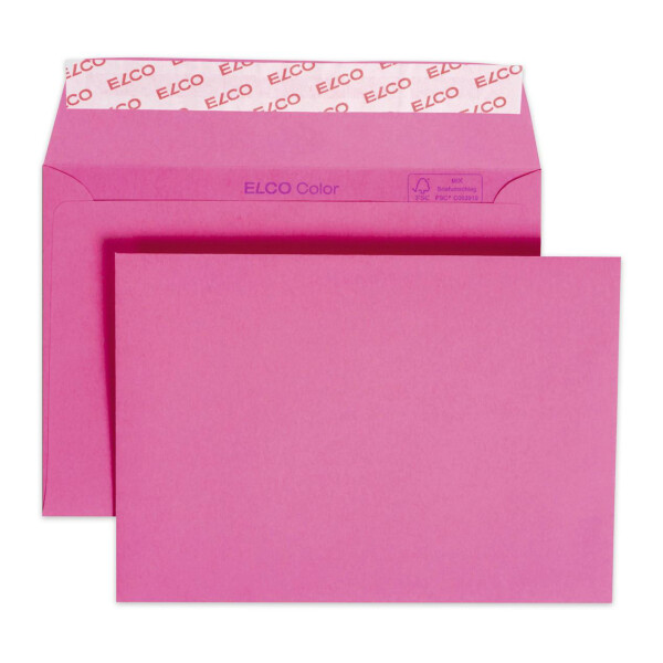 Color Box mit Deckel und 250 Kuverts, Haftklebeverschluss, C6_e-rot