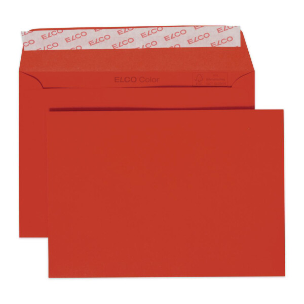 Color Box mit Deckel und 250 Kuverts, Haftklebeverschluss, C6_i-rot