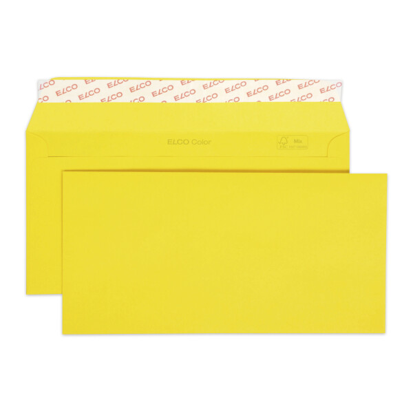 Color Box mit Deckel und 250 Kuverts, Haftklebeverschluss, C6-5_g-gelb