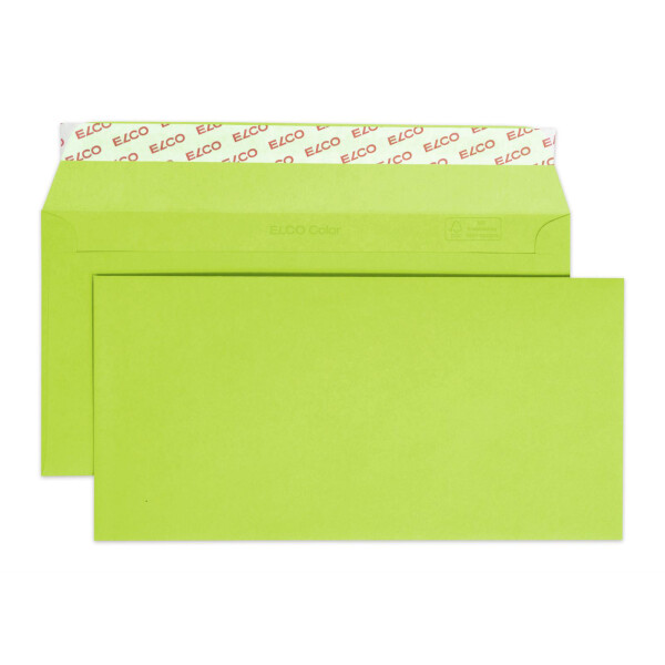 Color Box mit Deckel und 250 Kuverts, Haftklebeverschluss, C6-5_grün