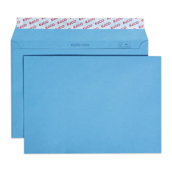 Color Box mit Deckel und 250 Kuverts, Haftklebeverschluss, C5_i-blau