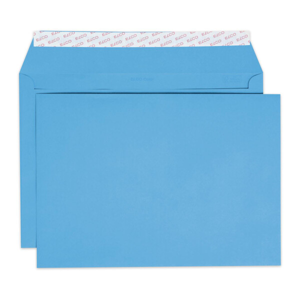 Color Box mit Deckel und 200 Kuverts, Haftklebeverschluss, C4_i-blau