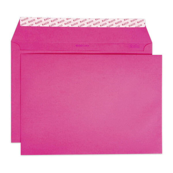 Color Box mit Deckel und 200 Kuverts, Haftklebeverschluss, C4_e-rot