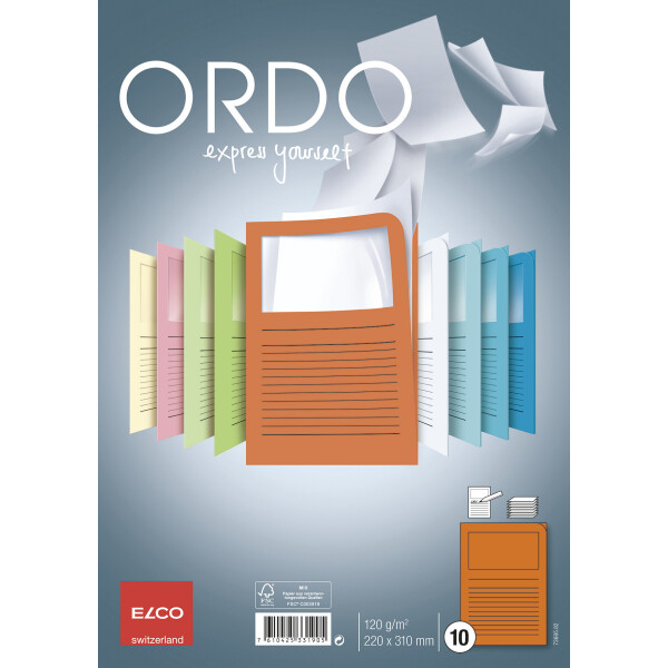 Ordo classico CelloZip mit 10 Ordo classico mit Linienaufdruck, A4_orange