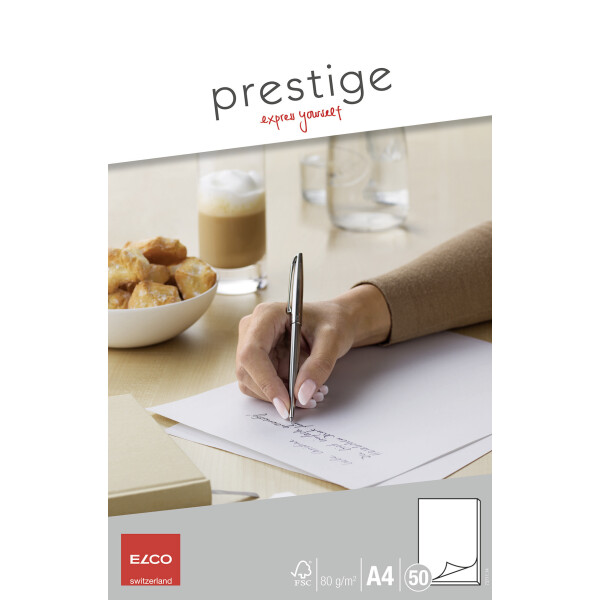 Prestige Schreibblock mit Lösch- und Linienblatt, 50 Blatt, A4