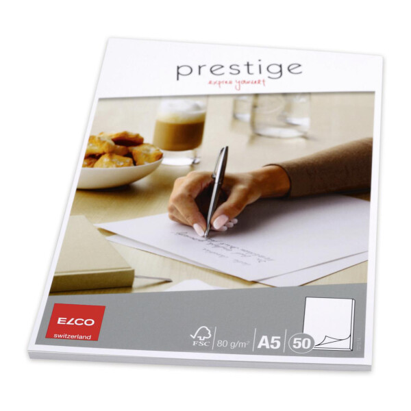 Prestige Schreibblock mit Lösch- und Linienblatt, 50 Blatt, A5