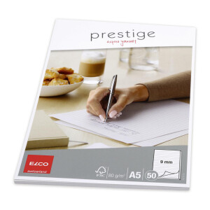 Prestige Schreibblock mit Löschblatt, 50 Blatt, A5