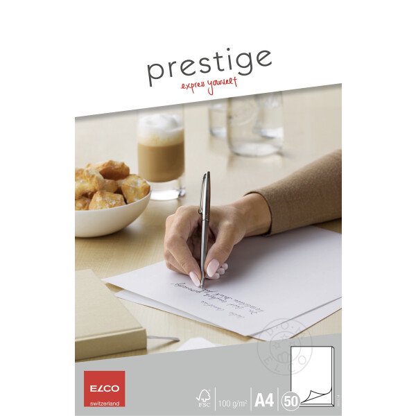 Prestige Schreibblock mit Lösch- und Linienblatt, 50 Blatt, WZ, A4