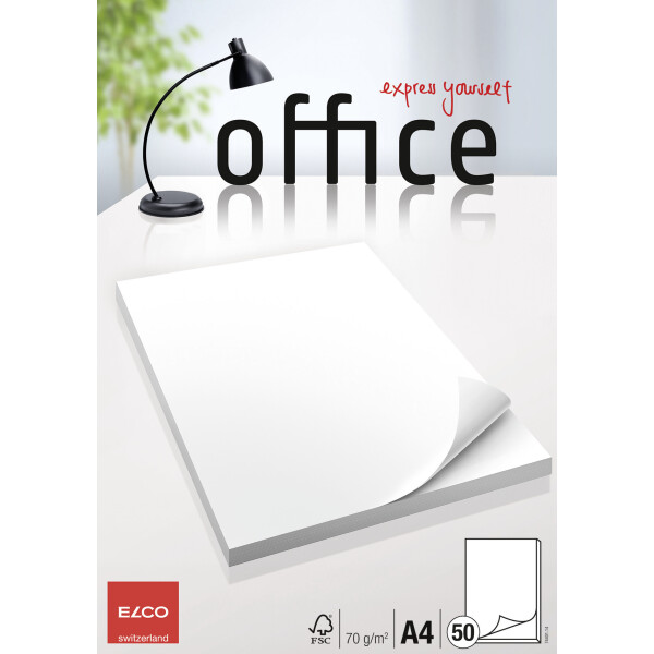 Office Schreibblock mit Lösch- und Linienblatt, 50 Blatt, A4