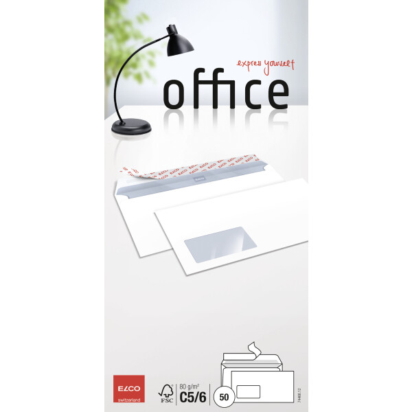 Office CelloZip mit 50 Kuverts, Haftklebeverschluss, Fenster, C6-5