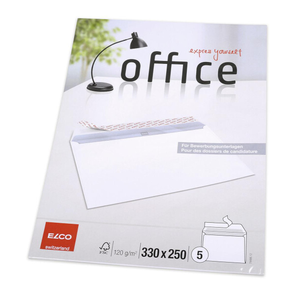 Office CelloZip mit 5 Bewerbungskuverts, 330x250, Haftklebeverschluss