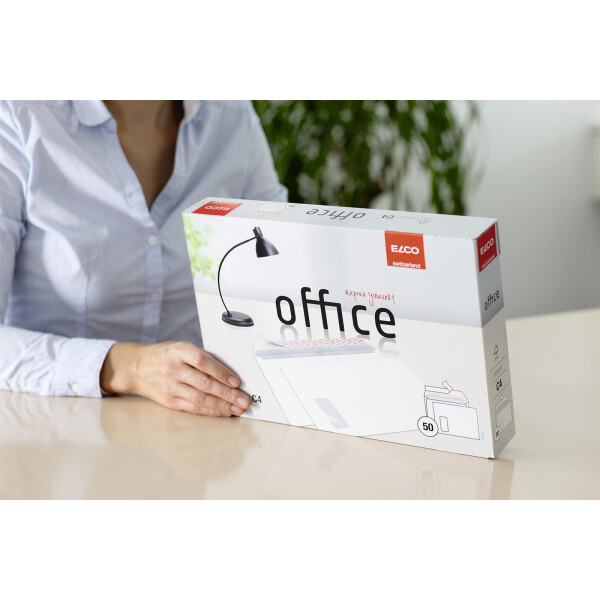 Office Shop-Box mit 50 Kuverts, Haftklebeverschluss, Fenster C4