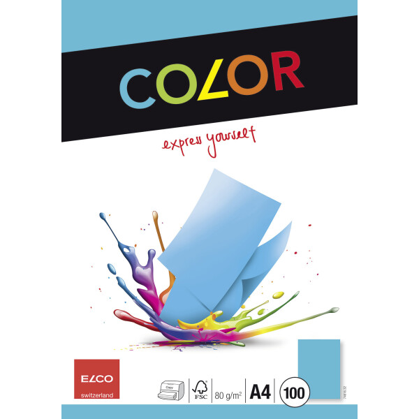 Color CelloZip mit 100 Blatt Büropapier, A4_blau