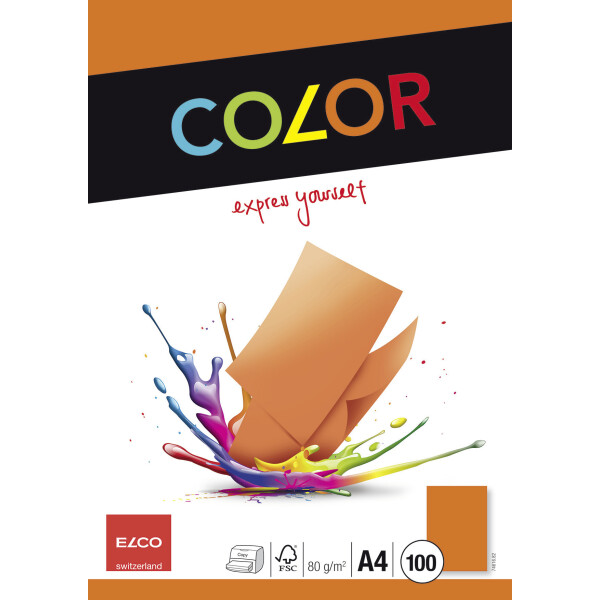 Color CelloZip mit 100 Blatt Büropapier, A4_orange
