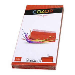 Color CelloZip mit 25 Kuverts, Haftklebeverschluss, C6-5_rot