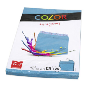 Color CelloZip mit 25 Kuverts, Haftklebeverschluss, C5_blau