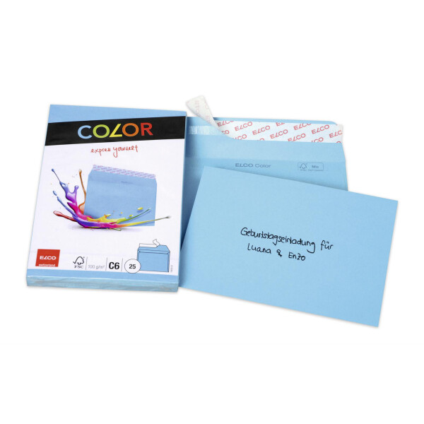 Color CelloZip mit 25 Kuverts, Haftklebeverschluss, C6_blau